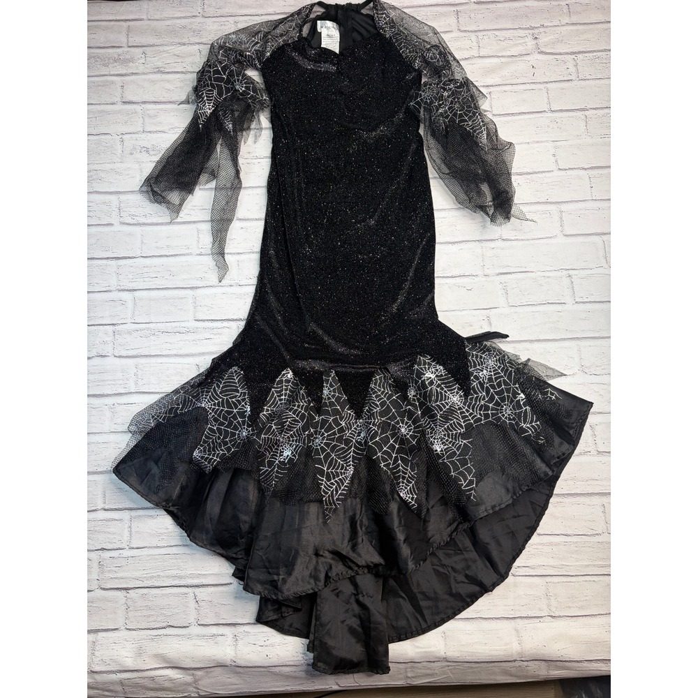 Wishcraft Chasing Fireflies Girls Spider Web Witch Costume Dress Black Size 6